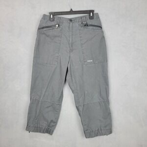 Rohan Striders Pants Womens‎ 16 Gray Hiking Travel Zip Pockets Capri Made in UK